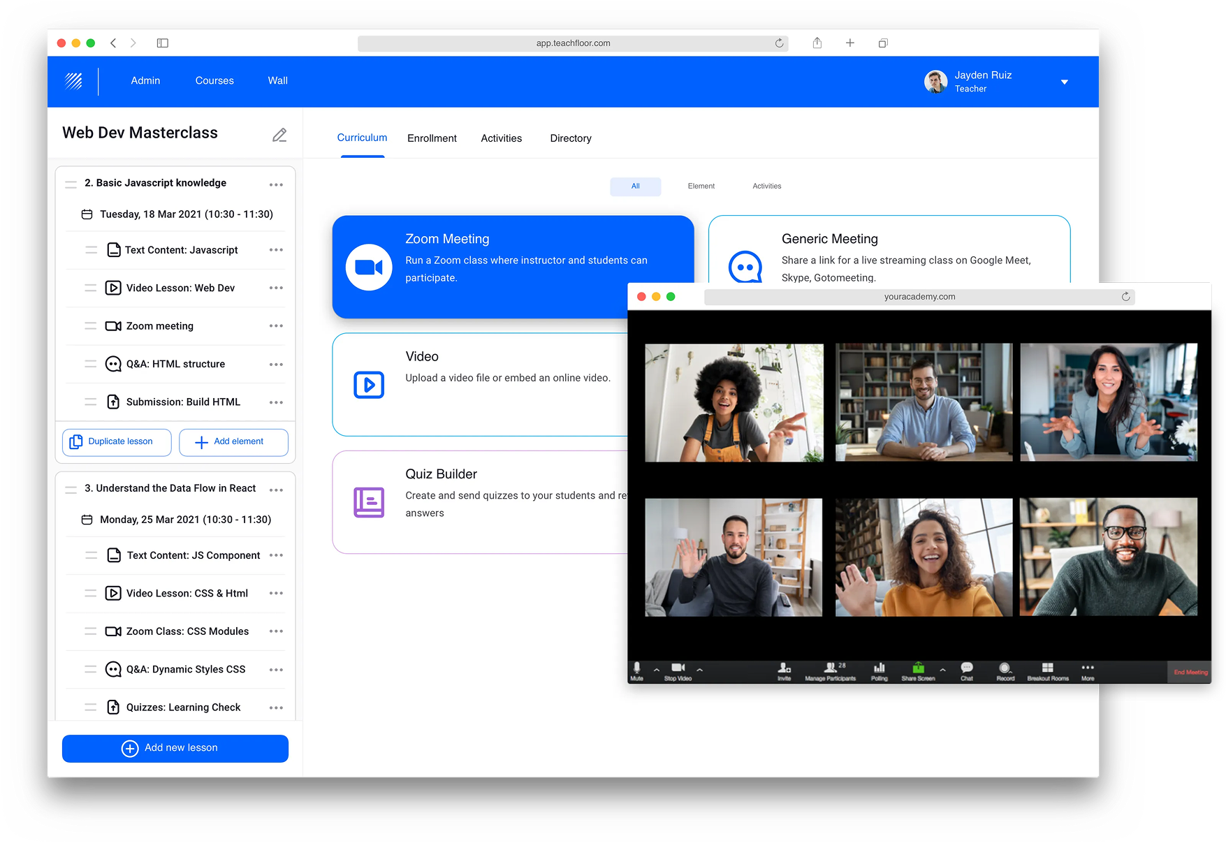 create your own online academy