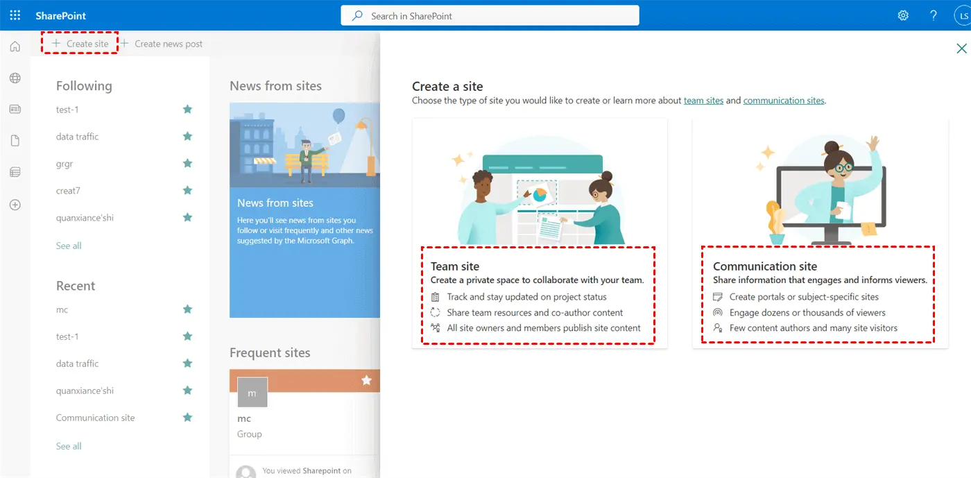 How to Create a SharePoint Site 