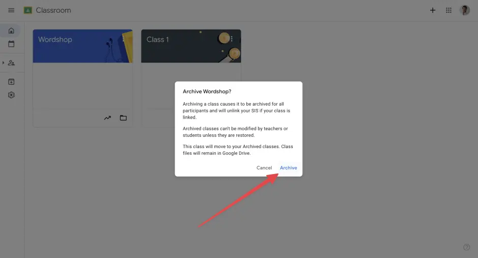 How to Archive a Google Classroom 2