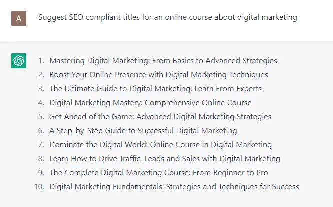 create course using ChatGPT