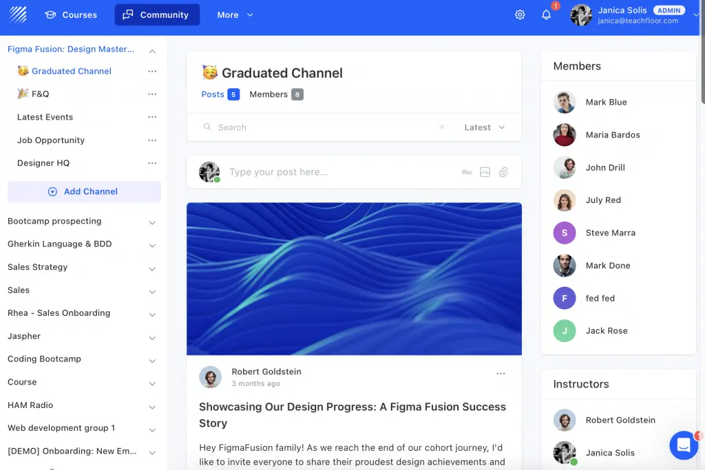 Built-in community for peer-to-peer learning