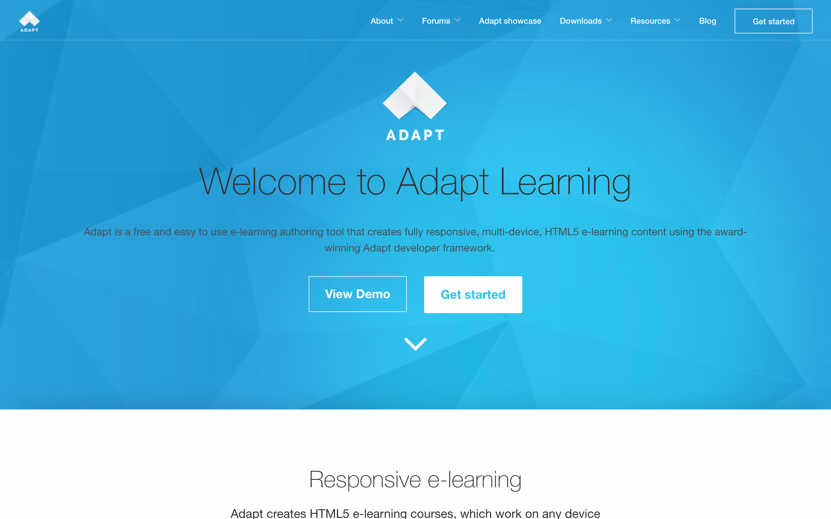 Adapt Learning homepage hero section