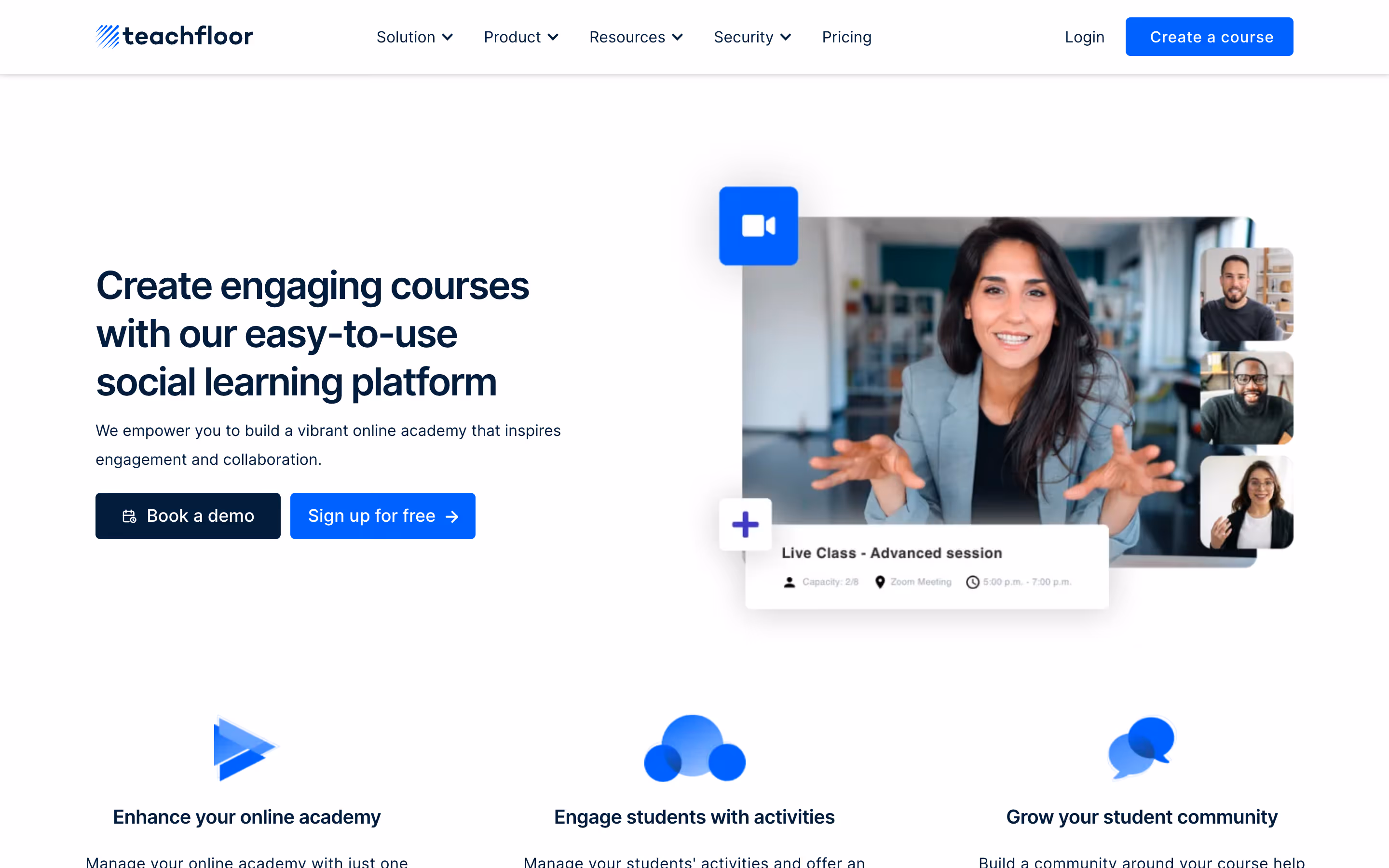 Teachfloor homepage hero section