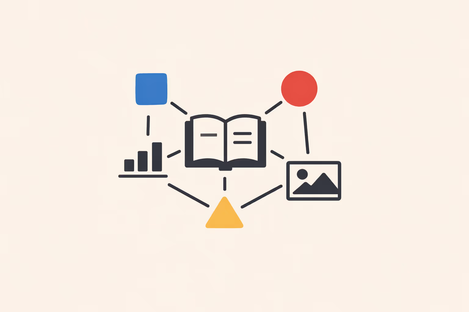 Flat illustration representing knowledge graph concept with modern SaaS design