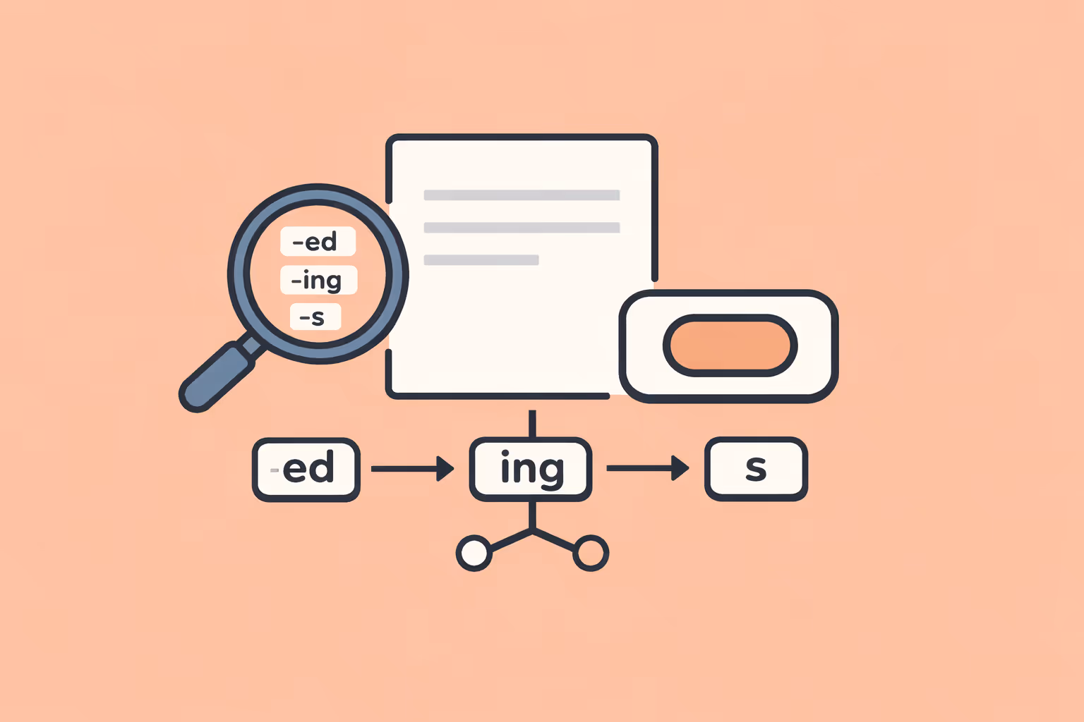 Flat illustration representing lemmatization concept with modern SaaS design