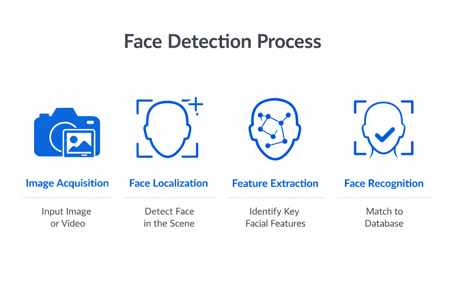 Infographic showing the key components and process of face detection