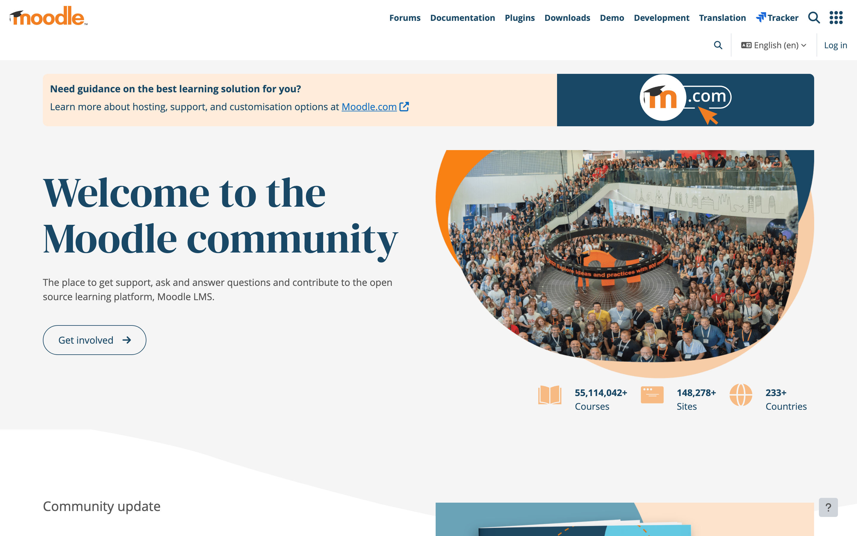 Moodle homepage