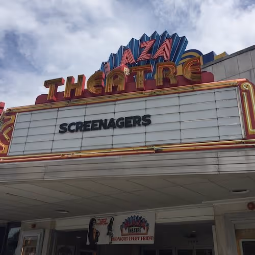 Screenagers on cinema billboard