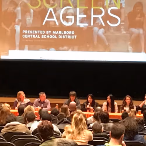 panel answering questions at screenagers event