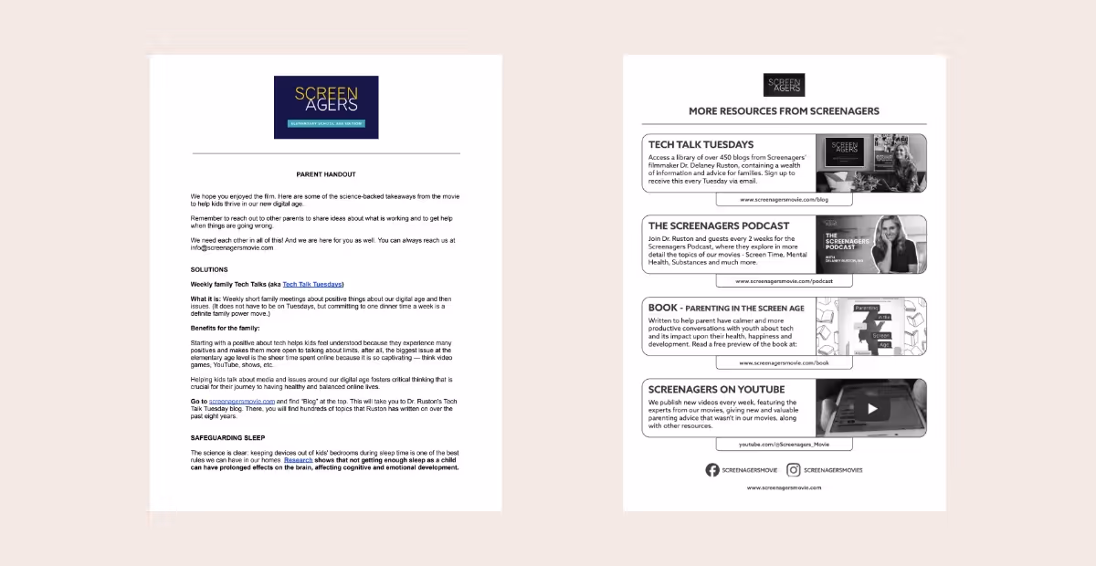 Image of 2 of the handouts
