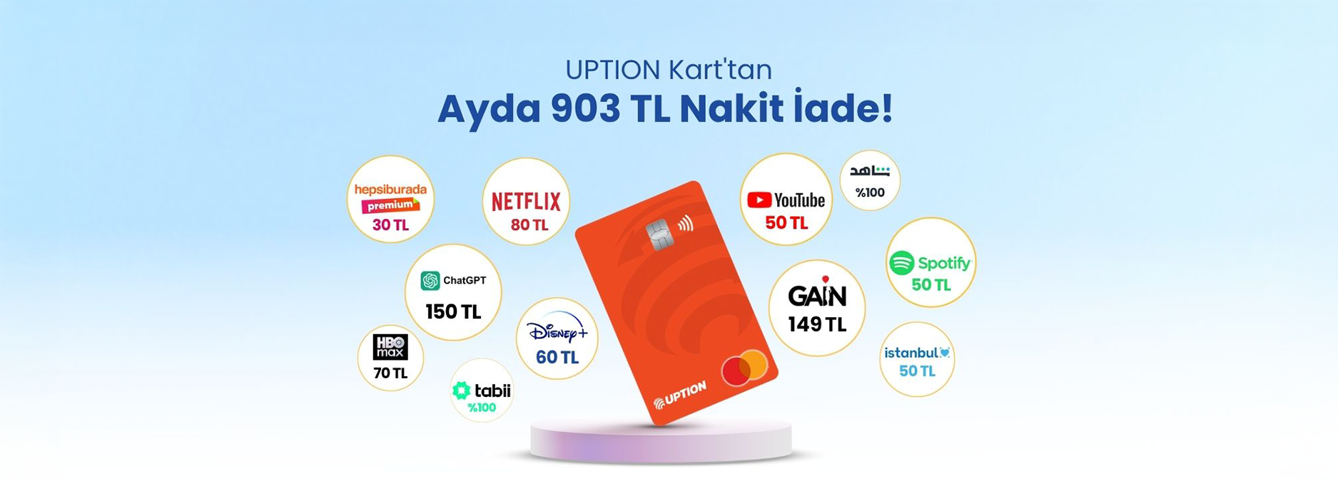 UPTION Kart'tan 903 TL Nakit İade!