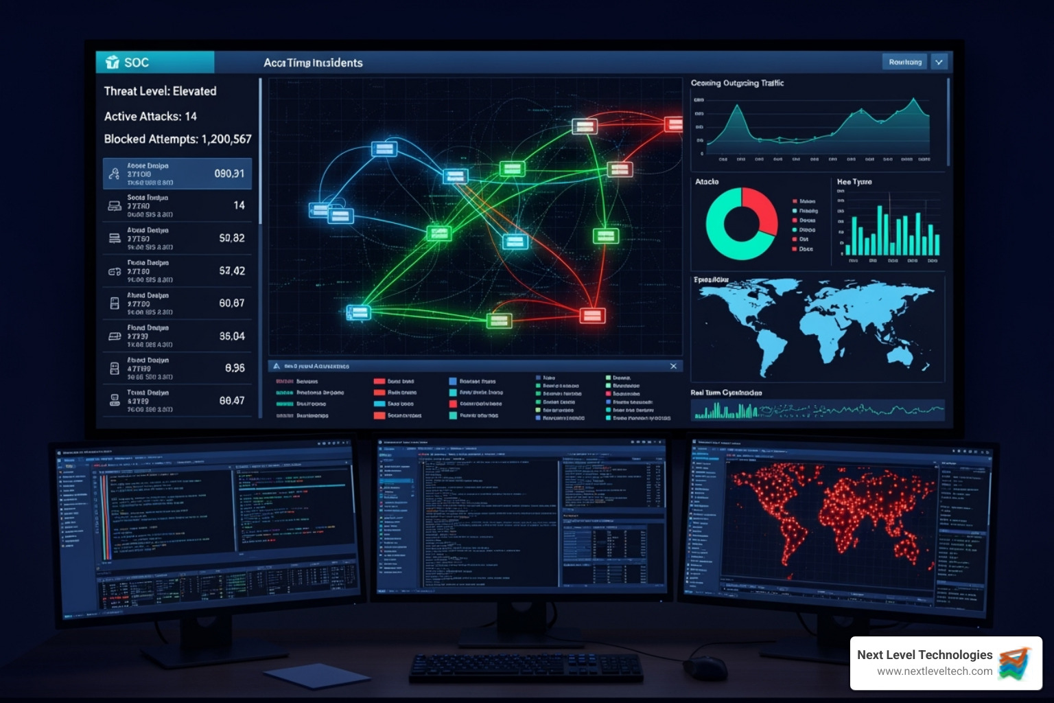 Security operations center (SOC) dashboard - Columbus cybersecurity services
