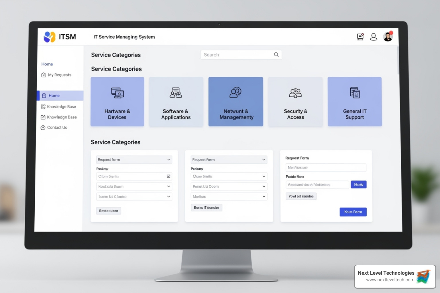 Clean, user-friendly service catalog interface - itsm ticketing system