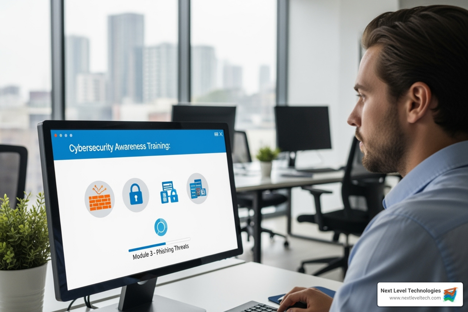 employee being trained on cybersecurity - secure remote access