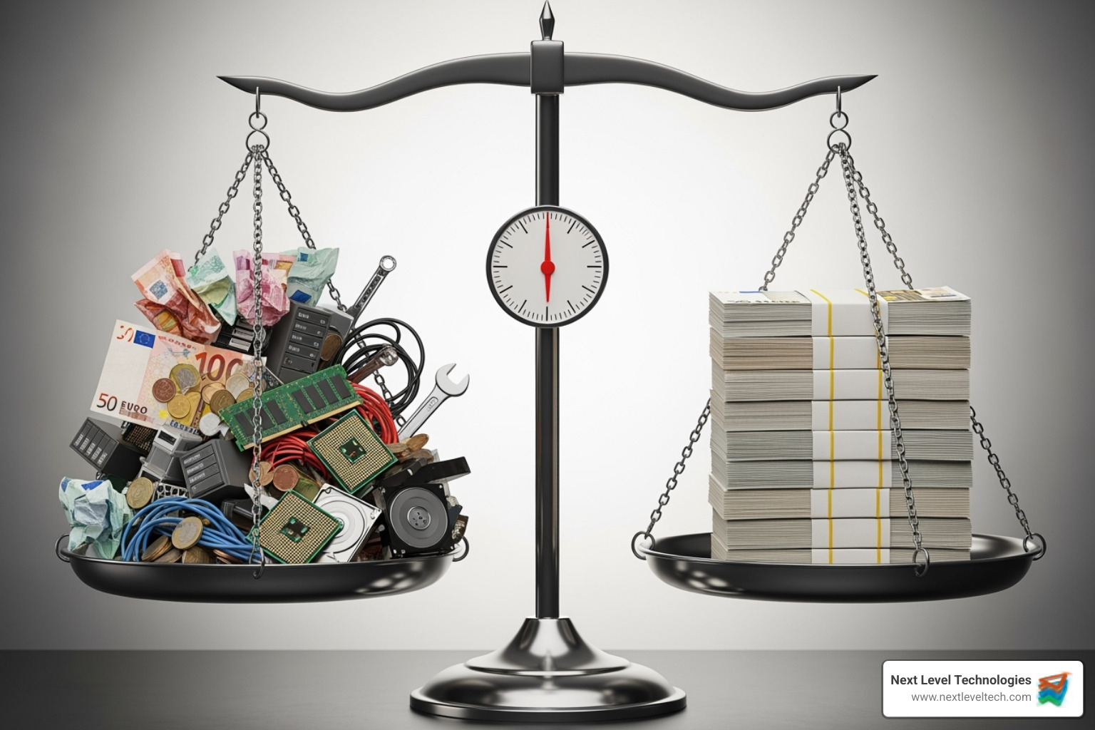 scale balancing in-house costs against a fixed outsourcing fee - it services outsourcing companies