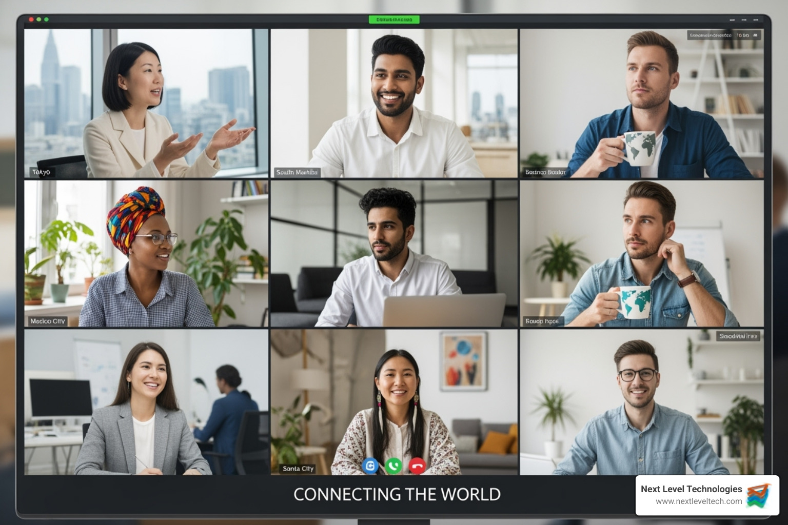 A team of diverse professionals collaborating effectively on a video call, symbolizing overcoming communication challenges in offshore IT outsourcing - offshore it outsourcing A team of diverse professionals collaborating effectively on a video call, symbolizing overcoming communication challenges in offshore IT outsourcing - offshore it outsourcing