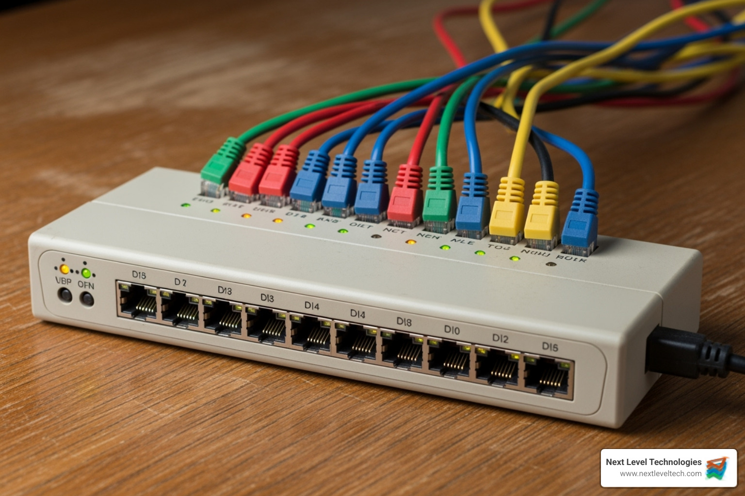 network hub with multiple connected Ethernet cables - hubs switches bridges and routers network hub with multiple connected Ethernet cables - hubs switches bridges and routers