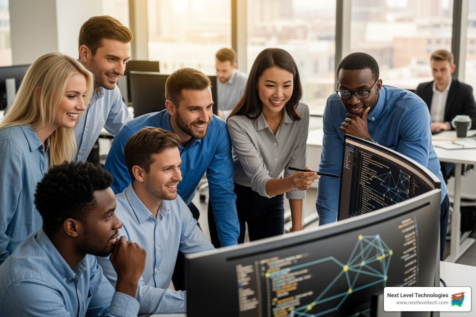 Diverse team of IT professionals collaborating - IT support Columbus Diverse team of IT professionals collaborating - IT support Columbus