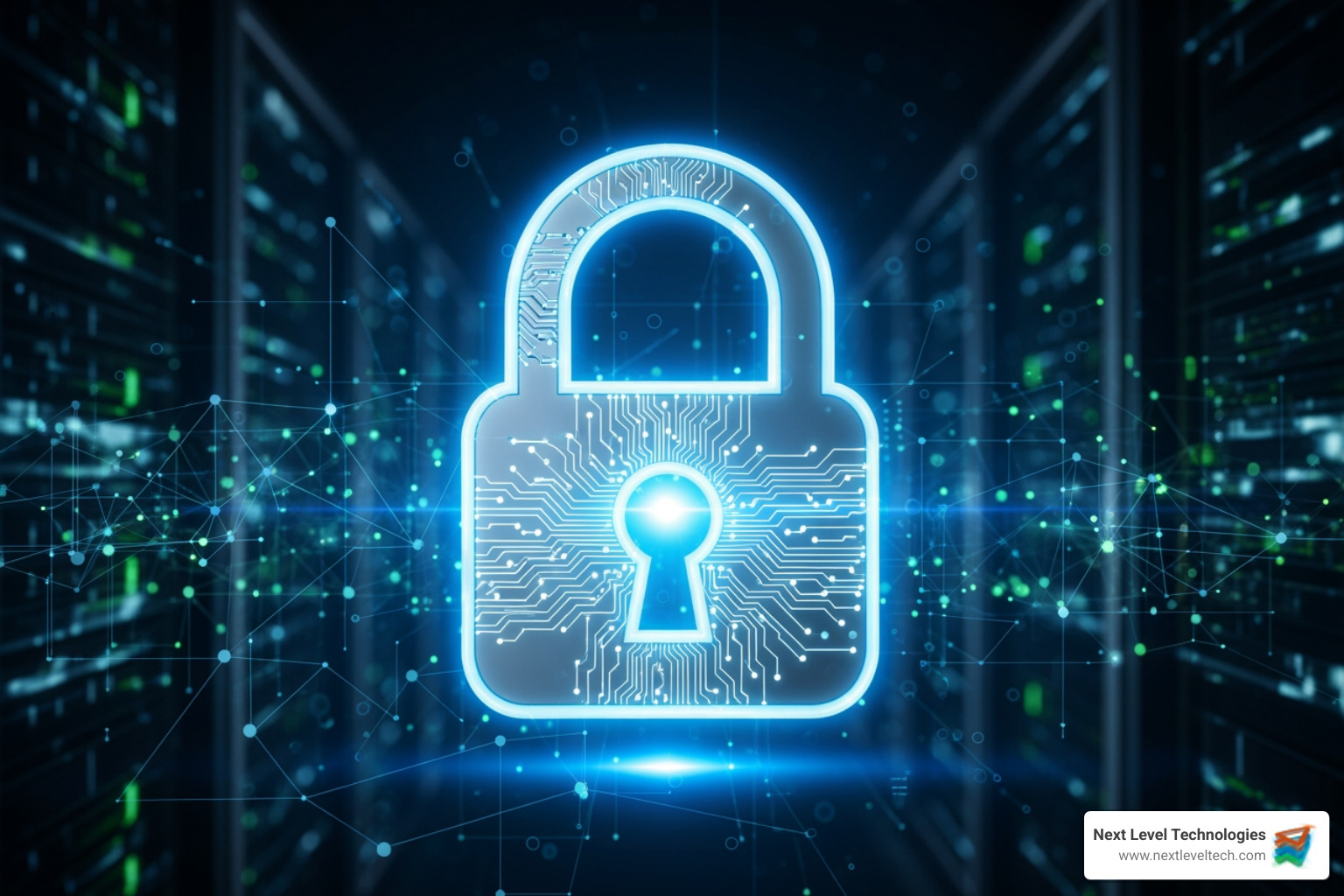 Digital lock symbolizing cybersecurity and data protection - IT support for business