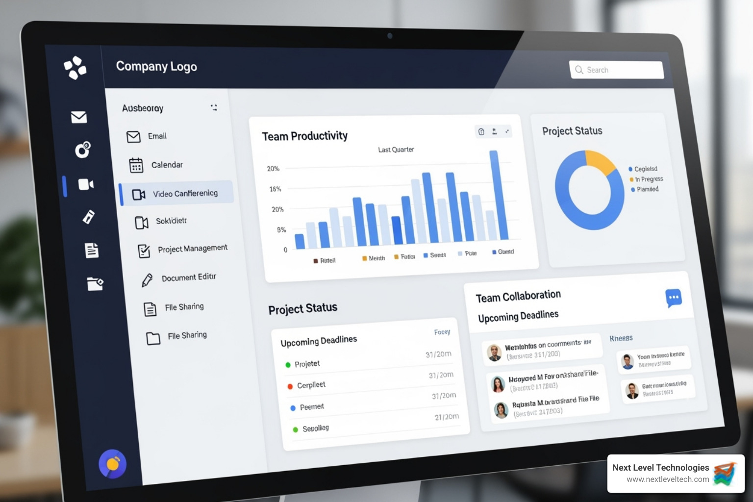 dashboard showing various business software applications integrated - IT solutions for small business