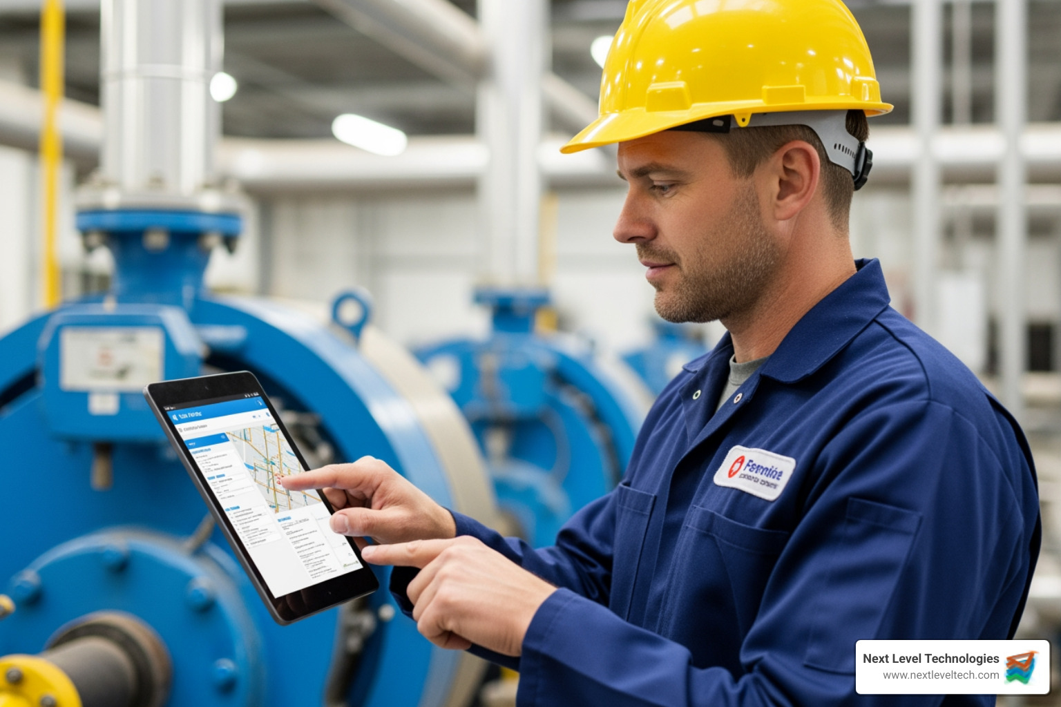 technician using a mobile app - service management software technician using a mobile app - service management software