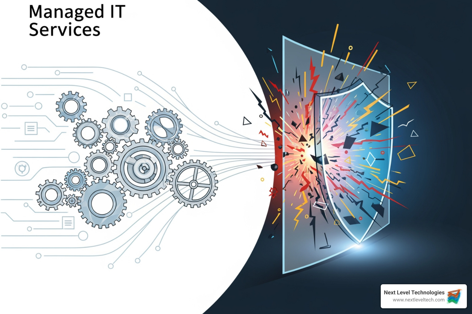 flowchart showing the difference between Managed IT and Managed Security services - security services it