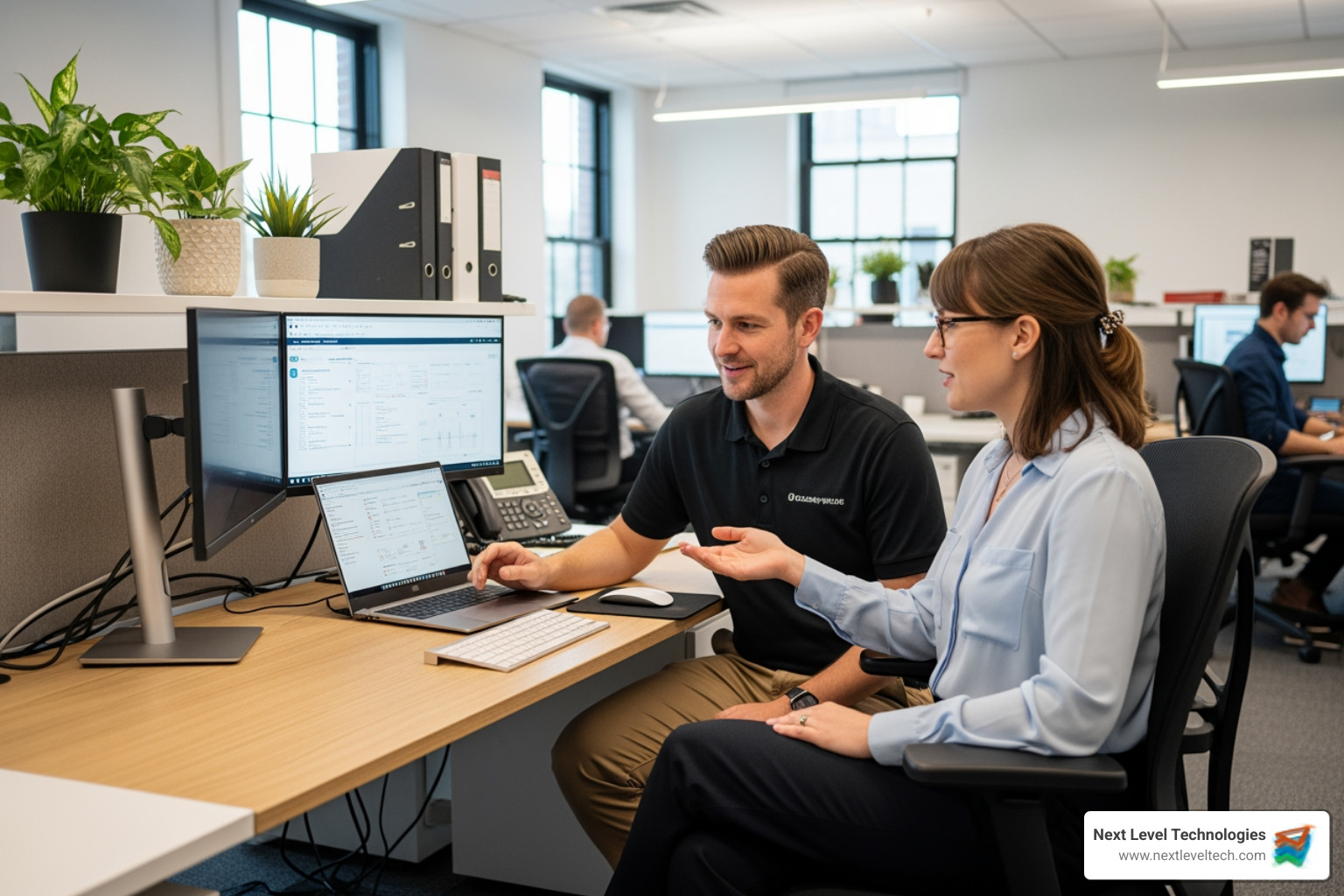 Skilled IT technician providing on-site support in an office setting - Hardware as a Service