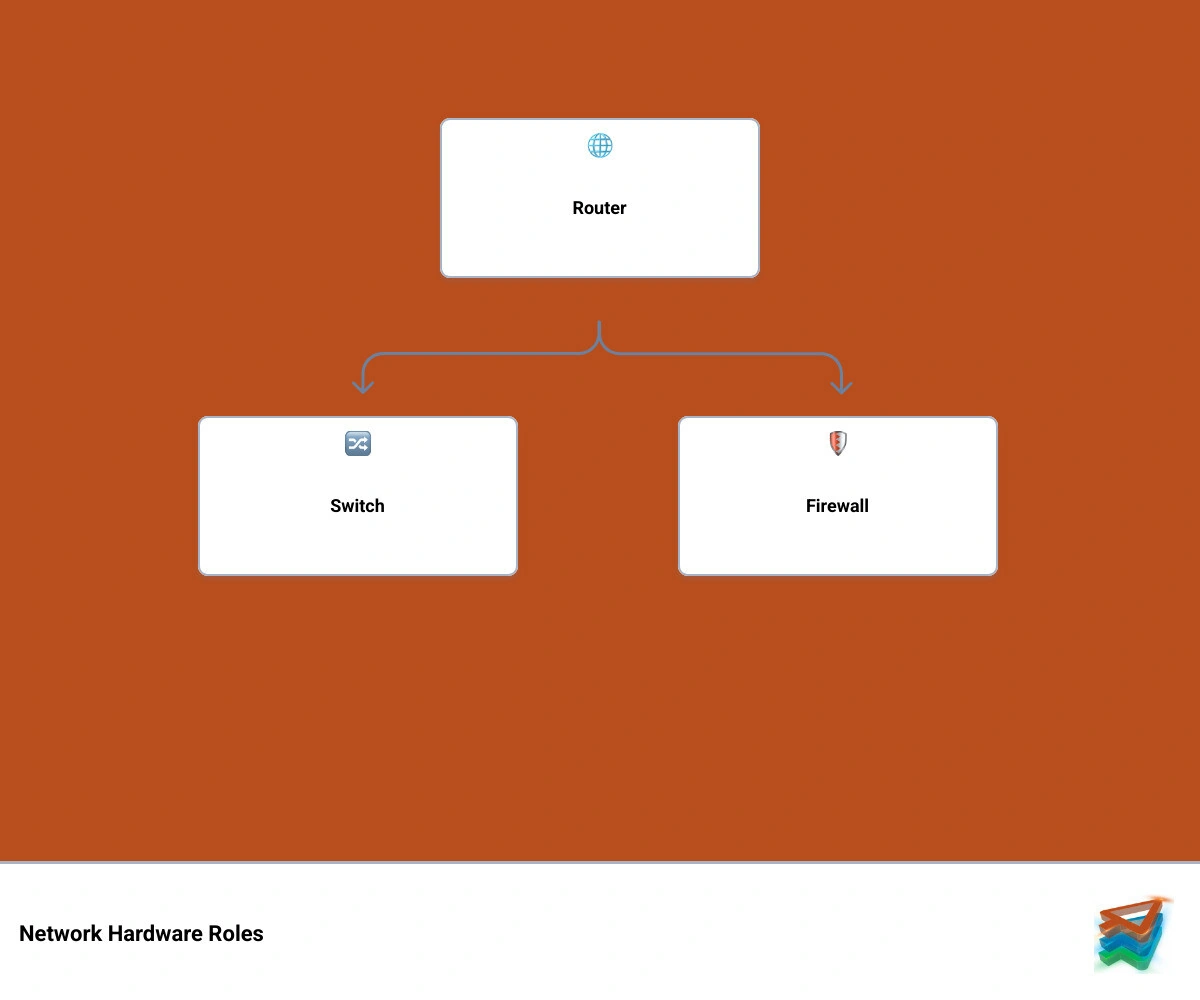 Infographic of router switch firewall roles infographic