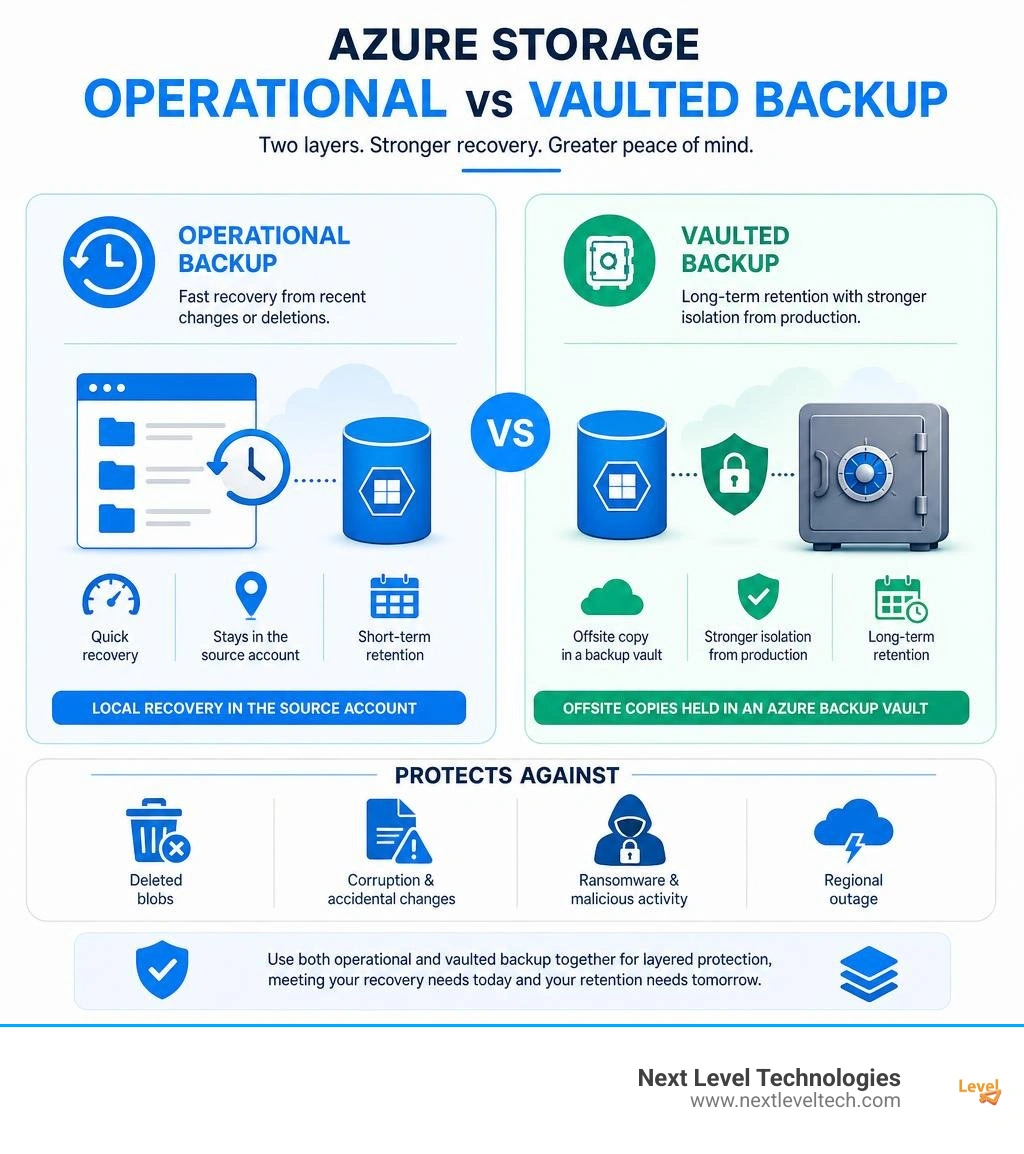 Azure operational and vaulted backup comparison infographic Azure operational and vaulted backup comparison infographic