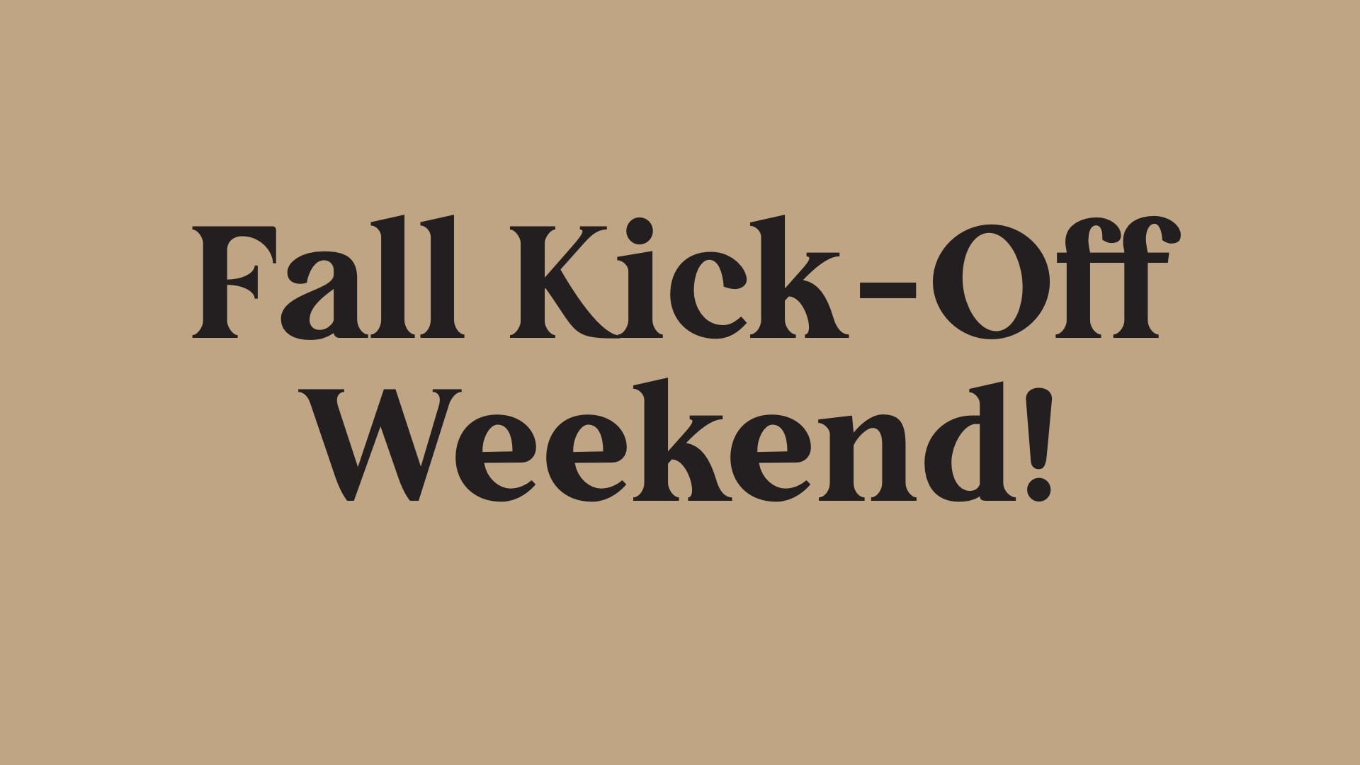 Fall Kick/Ministry Fair