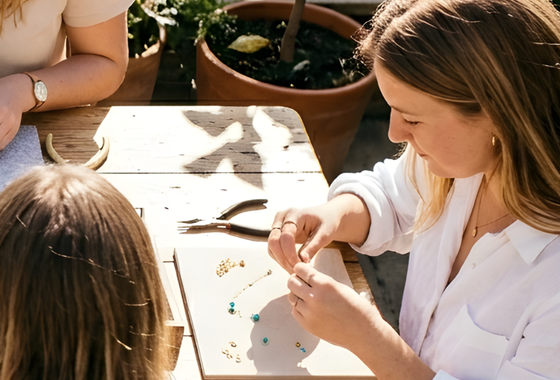 Women make jewelry