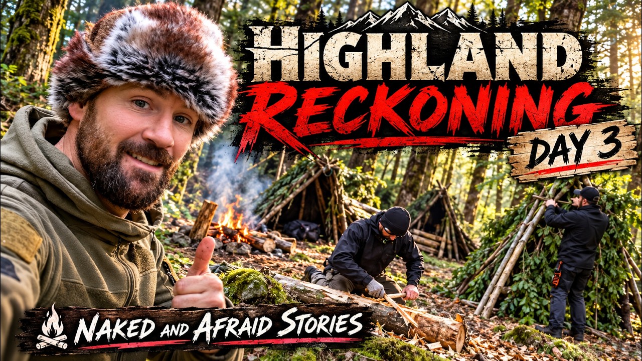Steven Kelly, Jamie Frizzell and Sam Mouzer during the Highland Reckoning survival challenge in the Scottish Highlands.