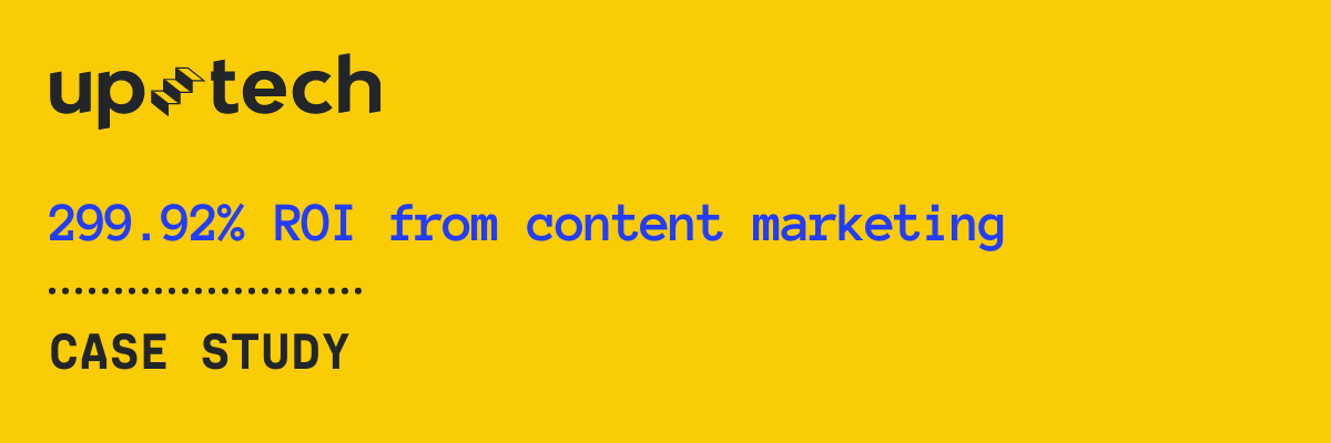 Uptech case study cover: organic traffic growth from SEO and content
