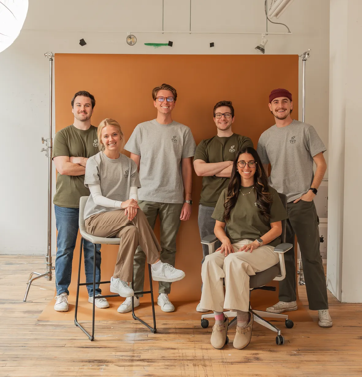 The Launch Kit Team posing for a group photo. They are a full-time in house grand rapids marketing agency.