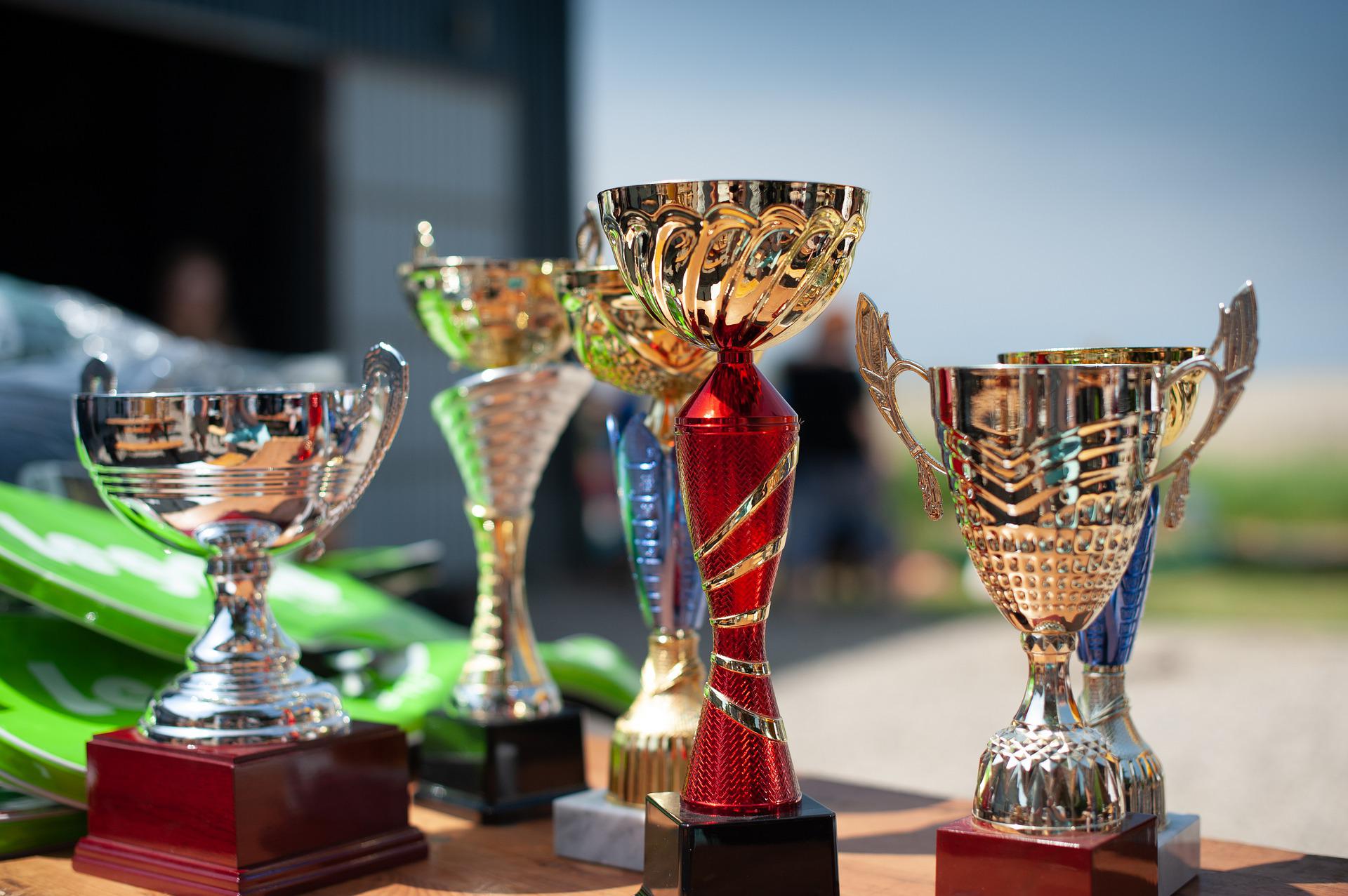 Trophies displayed in high definition