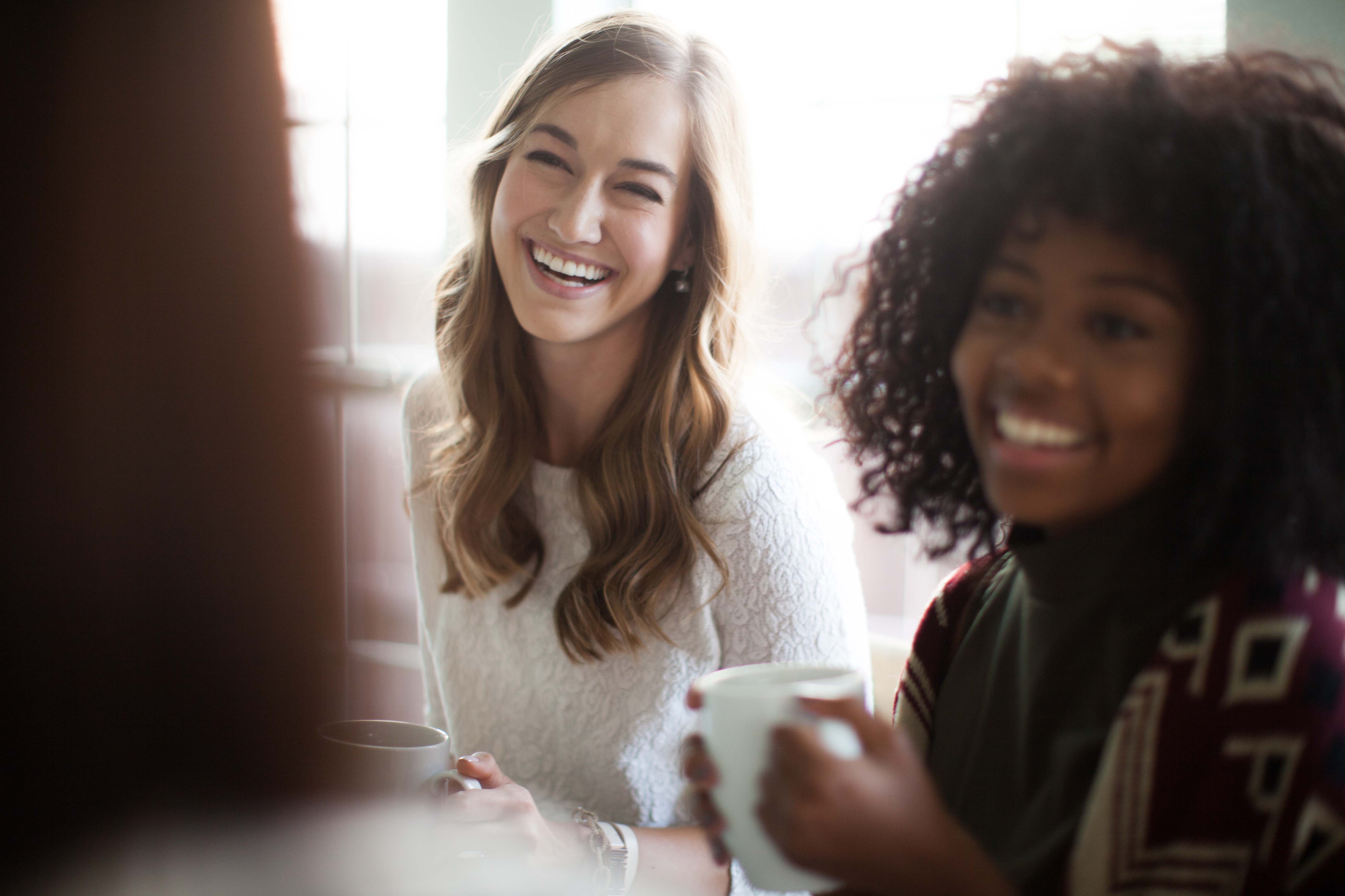Ladies drinking coffee together