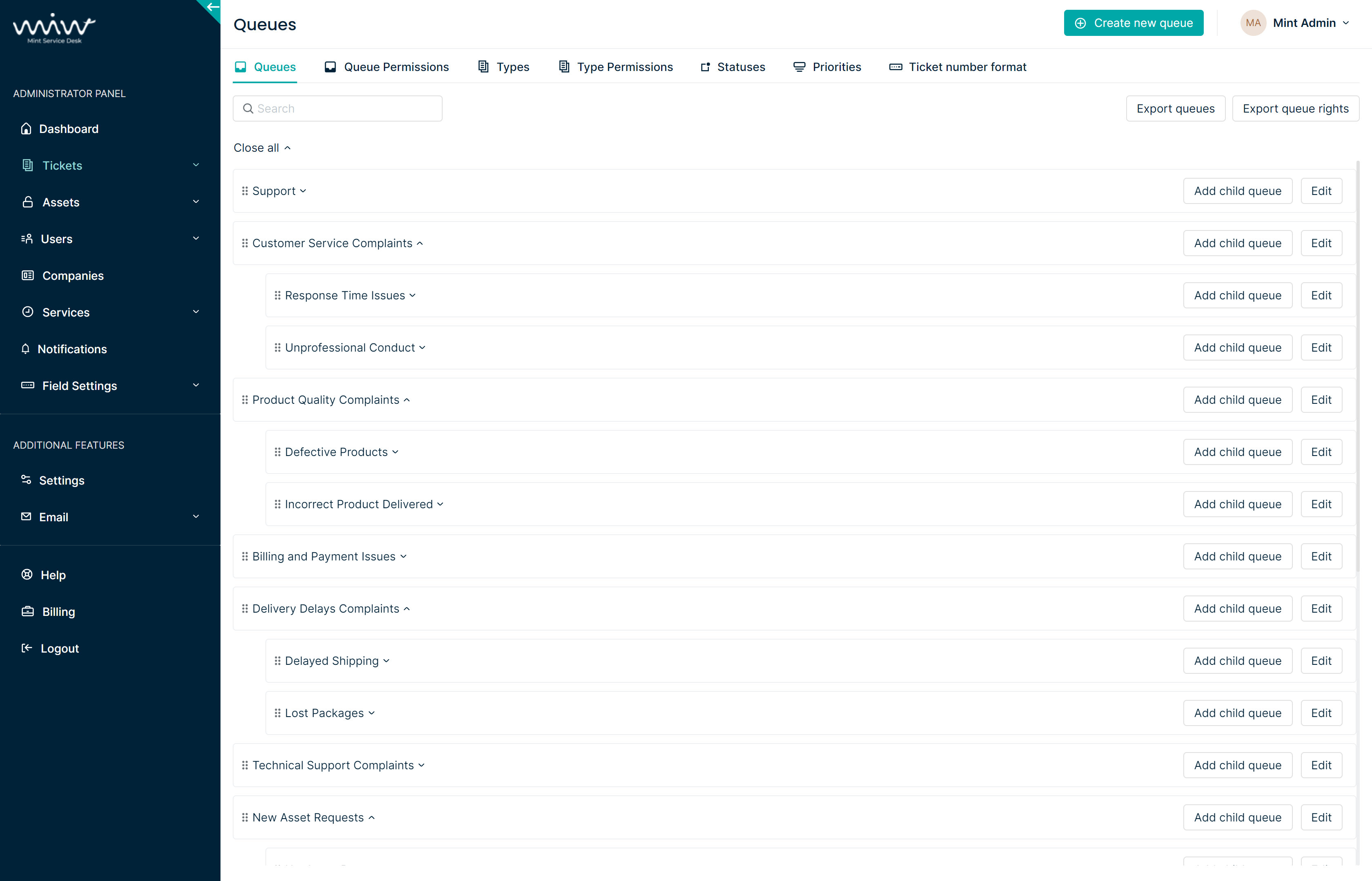 Dashboard mockup
