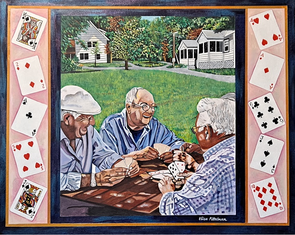 Men Playing Cards at the Bungalow