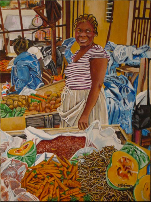 At The Market 12x16
