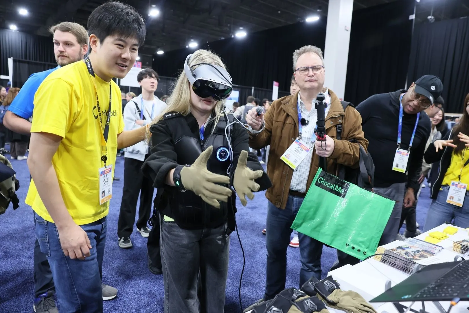 Attendee demos an AR/VR/XR product at CES 2026 Unveiled Las Vegas