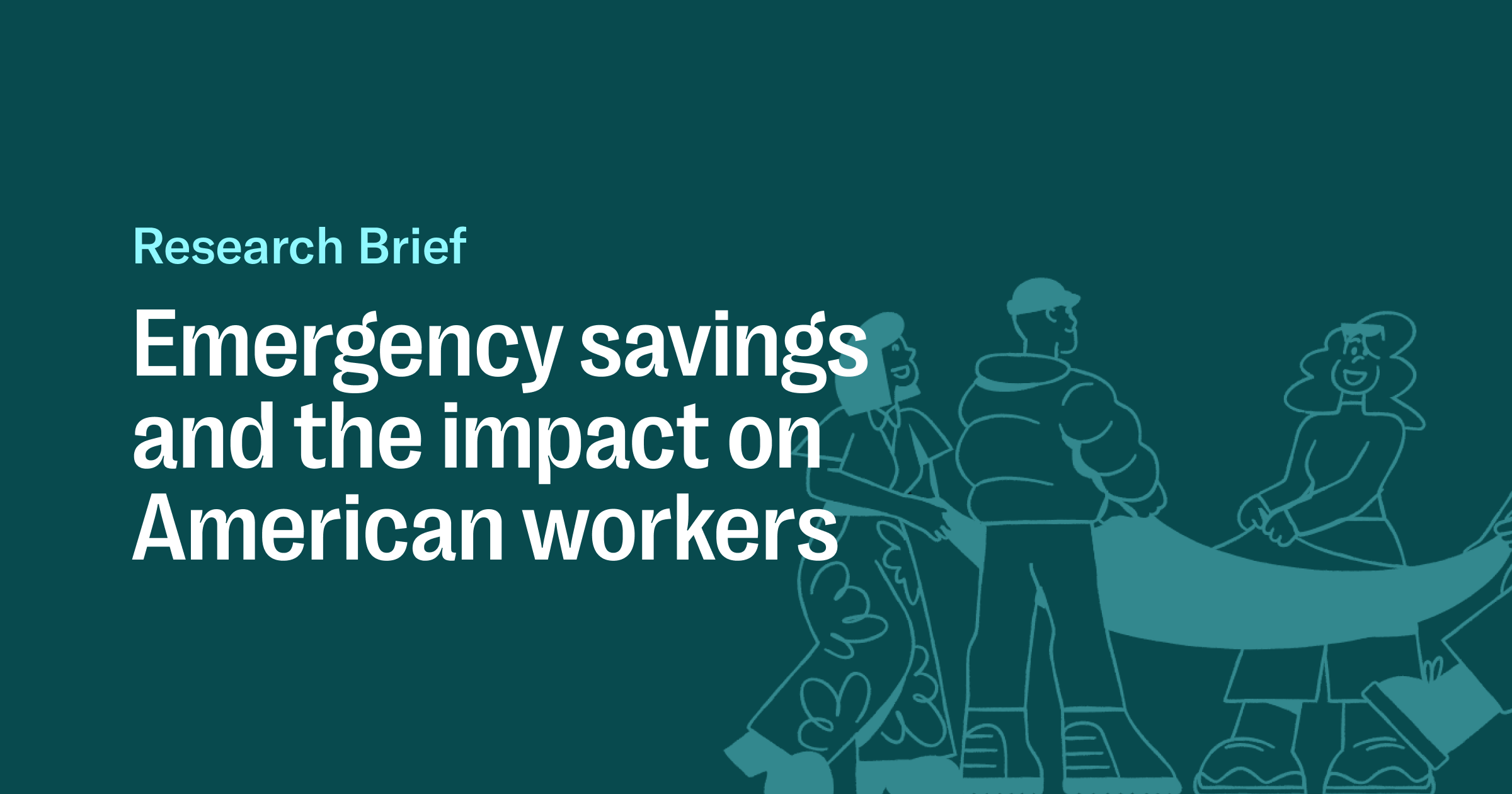 SecureSave logo at the top left. Below it, text reads 'Survey & Report: Emergency savings and the impact on American workers' in bold and la