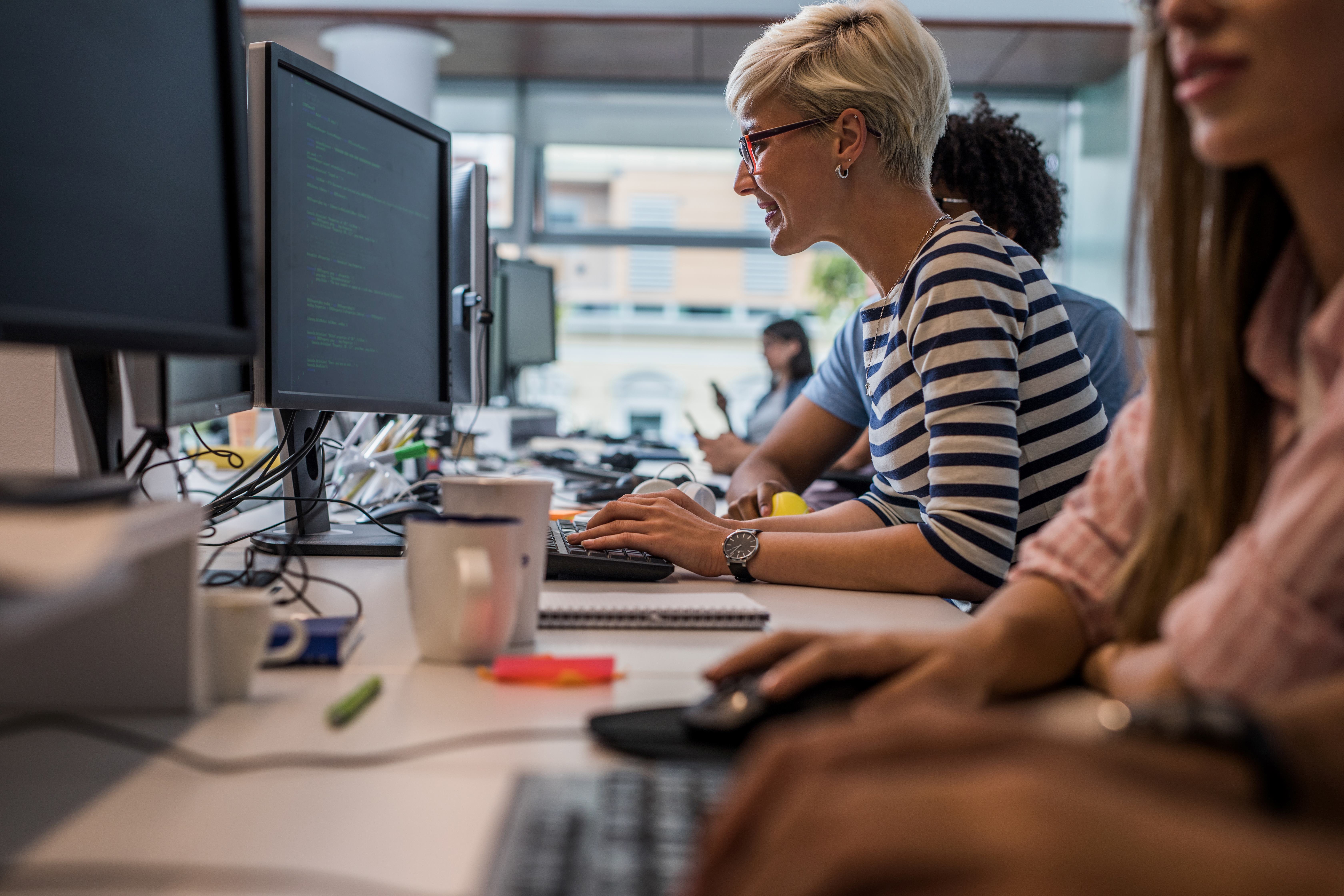 Woman working on computer