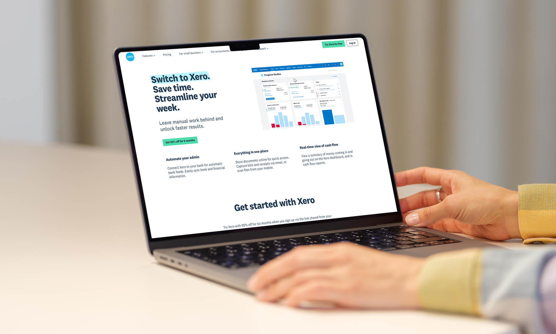 Xero discount landing page