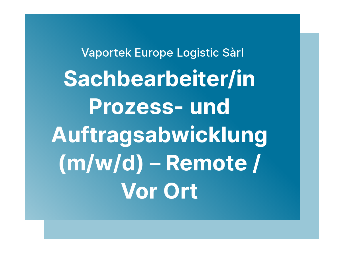 Vaportek Europe Logistic Sàrl, unser umfangreiches Dienstleistungsangebot für den nationalen und internationalen Handel.
Die Vaportek Europe Logistic Sàrl mit Sitz in Les Acacias, Genf, ist Ihr professioneller Partner für Handels- und Logistikdienstleistungen in der Schweiz und im Ausland. Als Unternehmen, das sich hauptsächlich auf Import und Export spezialisiert hat, bieten wir individuelle Lösungen für Handelsunternehmen, die Industrie und den Dienstleistungssektor.
Verlassen Sie sich auf u