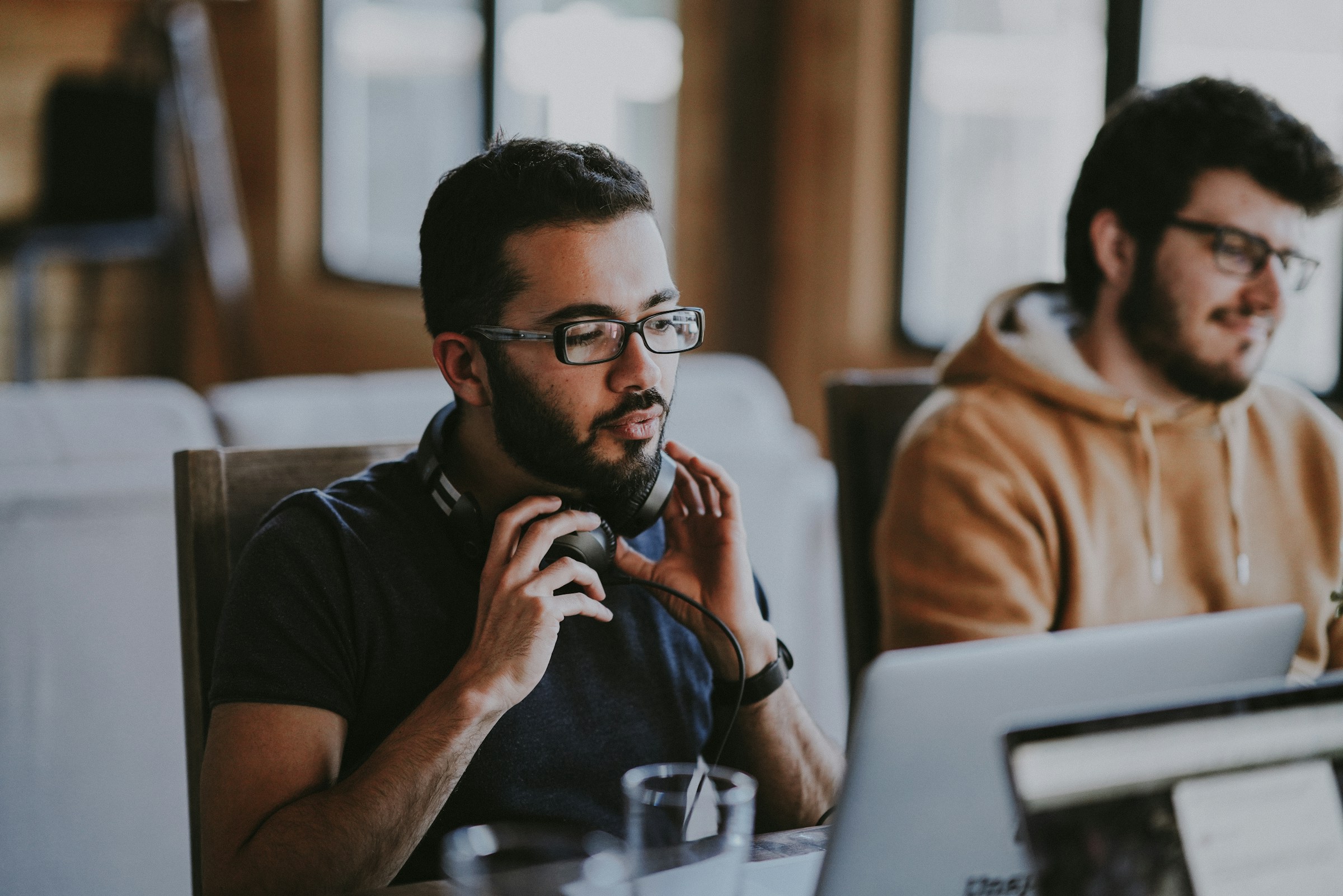 man using a desktop - Webflow Development Agency