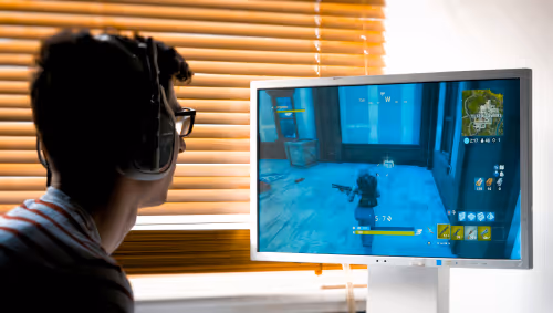 Man playing video games