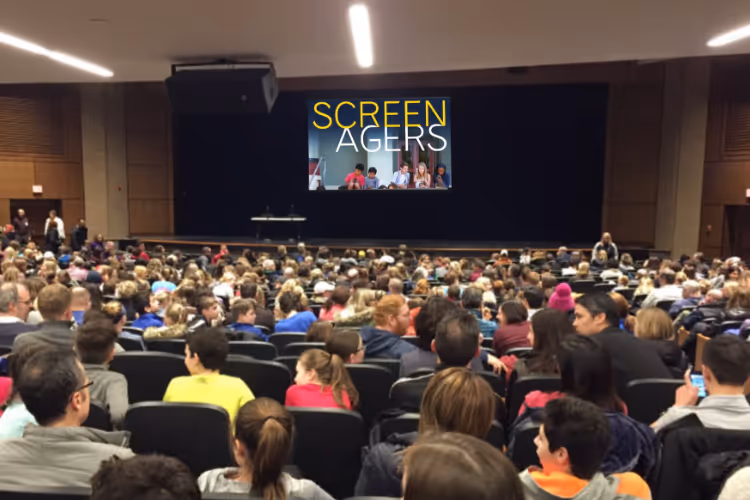a school gathering to watch screenagers