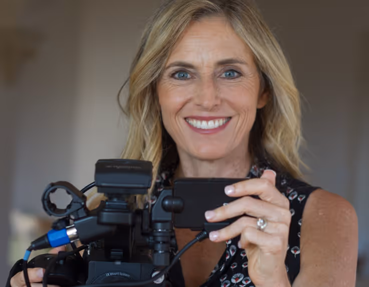 Woman holding a camera