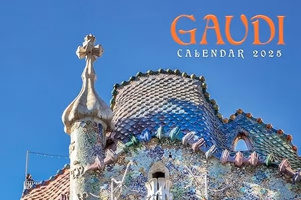 gaudi calendar front cover showing one of gaudis designs.