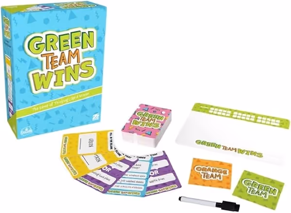green team wins board game box